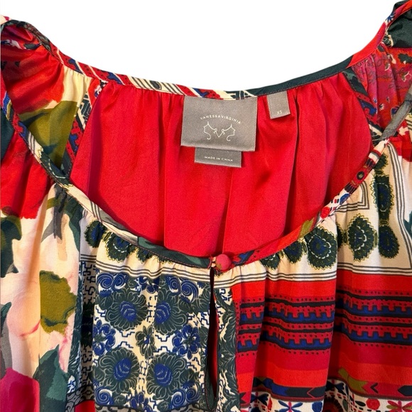 Anthropologie Vanessa Virginia Persian Rose Patchwork Dress Size XS #1970 - Picture 2 of 8